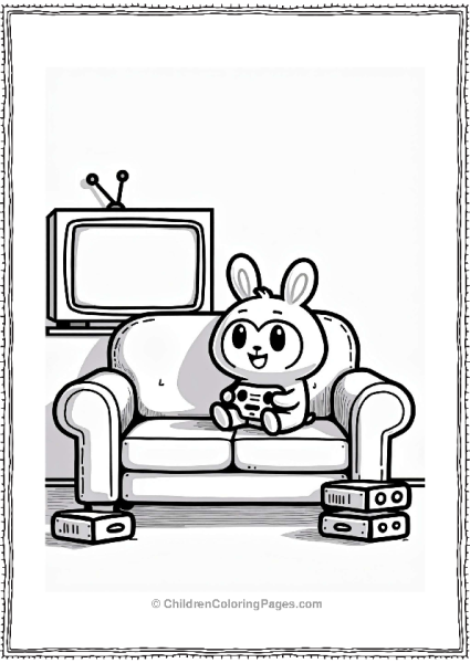 Tamagotchi On A Gaming Couch Free PDF Printable