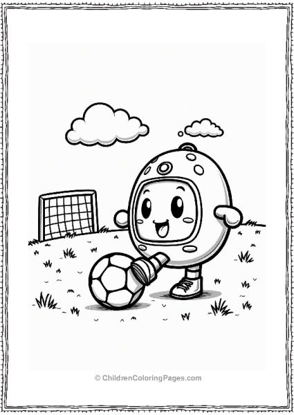 Tamagotchi Playing Soccer Free PDF Printable