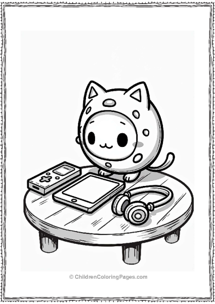Tamagotchi Playing With Gadgets Free PDF Printable