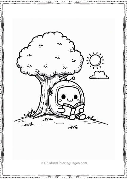 Tamagotchi Reading Under A Tree Free PDF Printable