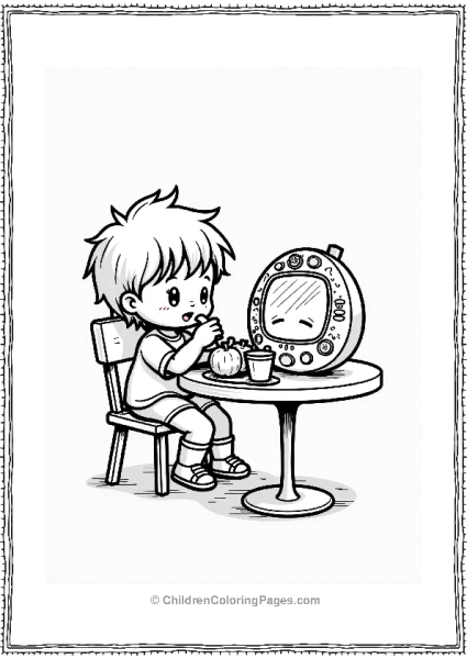 Tamagotchi Snack Time With Child Free PDF Printable