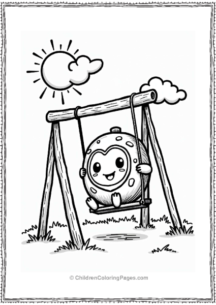 Tamagotchi Swinging Under A Sunny Sky Free PDF Printable