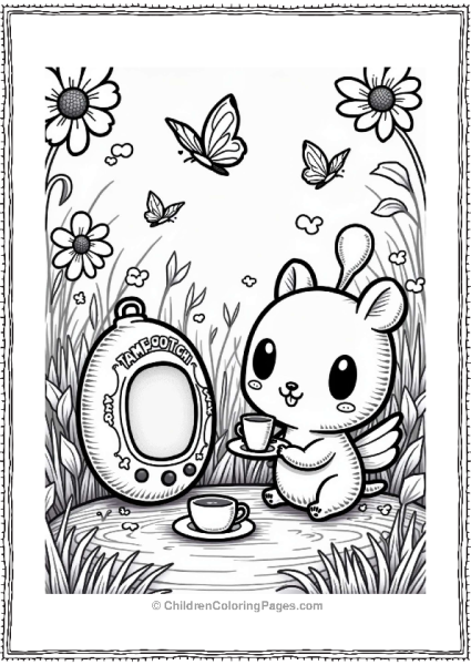 Tamagotchi Tea Party In A Magical Garden Free PDF Printable