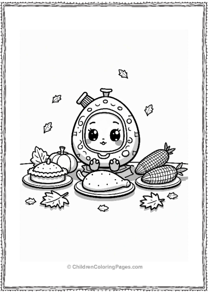 Tamagotchi Thanksgiving Feast Free PDF Printable
