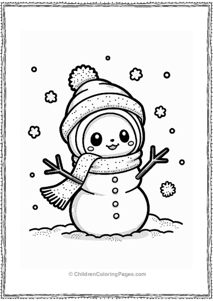 Tamagotchi Winter Wonderland Snowman Free PDF Printable