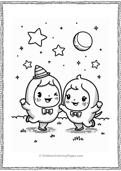 Tamagotchis Dancing Under A Starry Sky Free PDF Printable