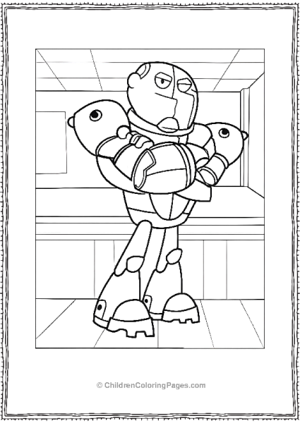 Teen Titans Go Cyborg Posing Free PDF Printable
