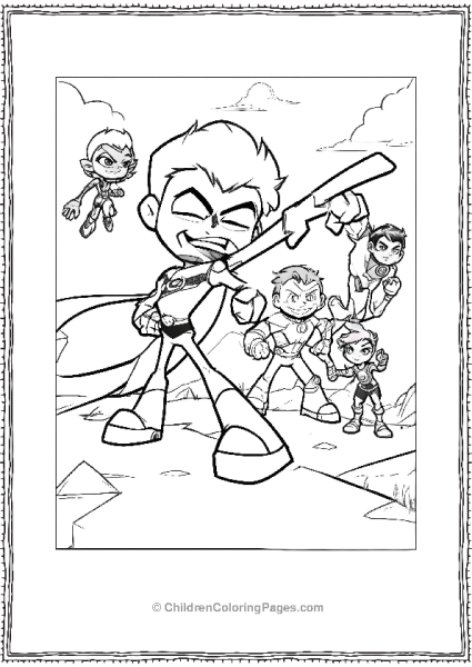 Teen Titans Go Robin Leading The Crew Free PDF Printable