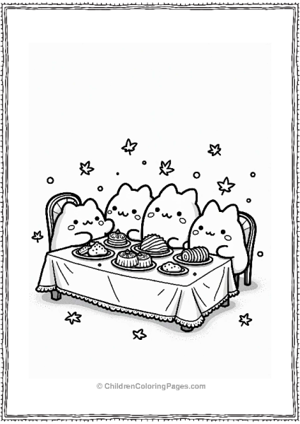 Thanksgiving Dinner With Sumikko Gurashi Free PDF Printable