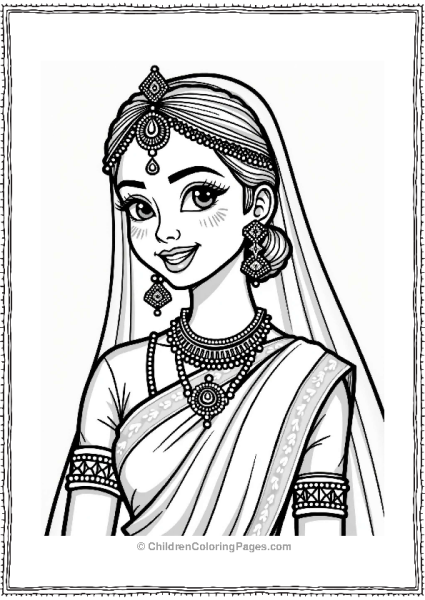 Traditional Indian Bride With Diamond Jewelry Free PDF Printable
