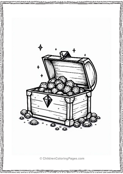 Treasure Chest Overflowing With Diamonds Free PDF Printable