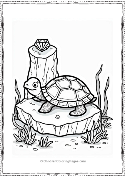 Turtle Swimming By Diamond Rock Free PDF Printable