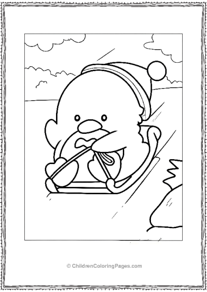 Tuxedo Sam On A Sled Free PDF Printable