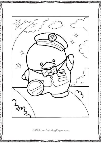 Tuxedo Sam Wearing Captain Hat Free PDF Printable