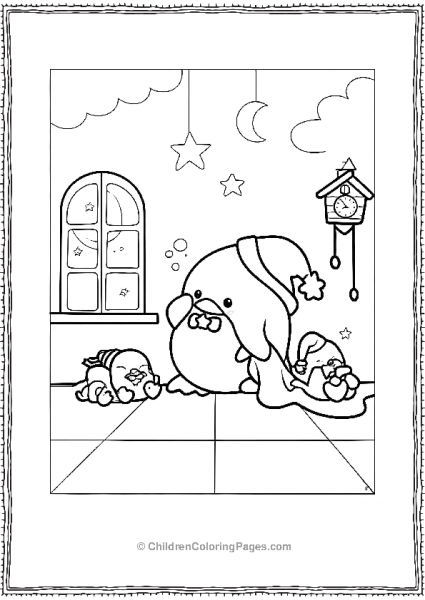 Tuxedo Sam With Santa Hats And Christmas Decorations Free PDF Printable