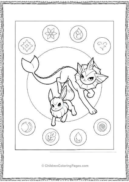 Vaporeon And Eevee Two Pokémon Free PDF Printable