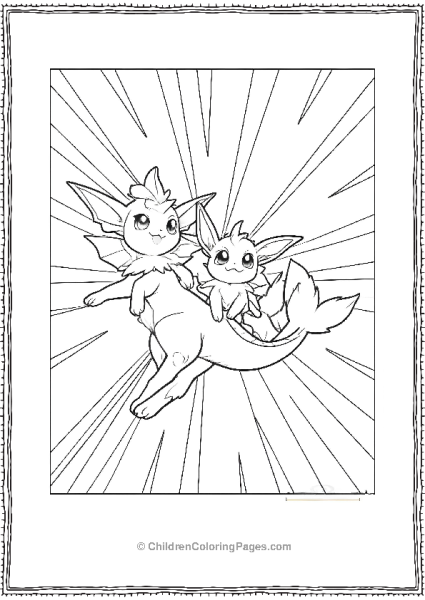 Vaporeon And Eevee Free PDF Printable