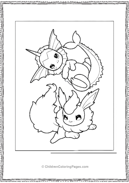 Vaporeon And Flareon Pokémon Characters Free PDF Printable