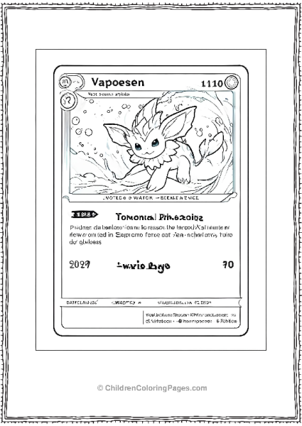 Vaporeon Card A Watertype Pokémon Free PDF Printable