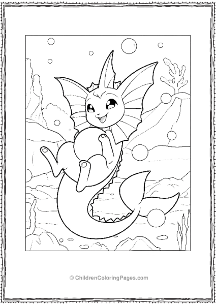 Vaporeon Holding Pearl With Background Free PDF Printable