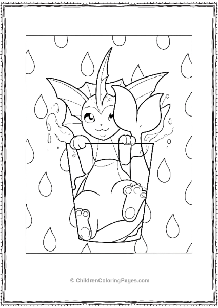 Vaporeon Inside A Glass With Water Free PDF Printable
