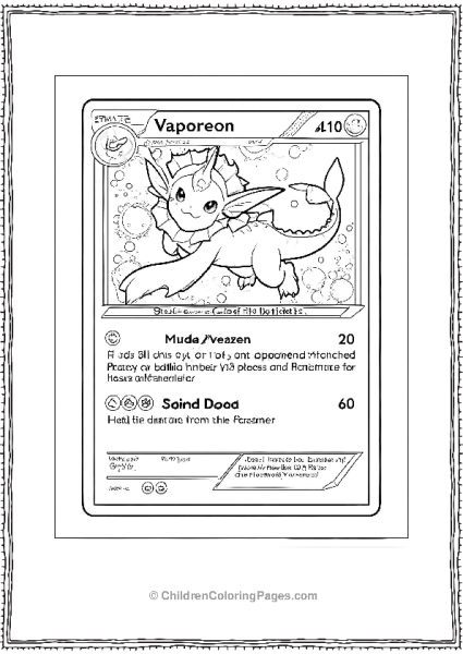 Vaporeon Pokémon Card Free PDF Printable