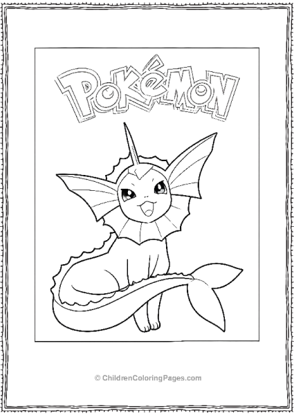 Vaporeon Pokemon Easy To Color Free PDF Printable