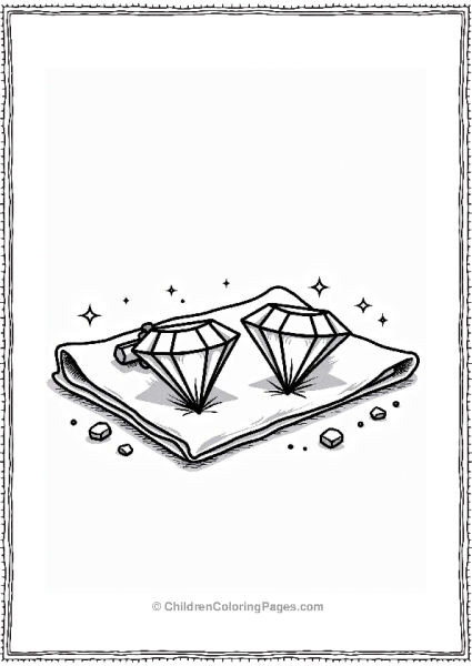 Vintage Diamond Cufflinks Illustration Free PDF Printable