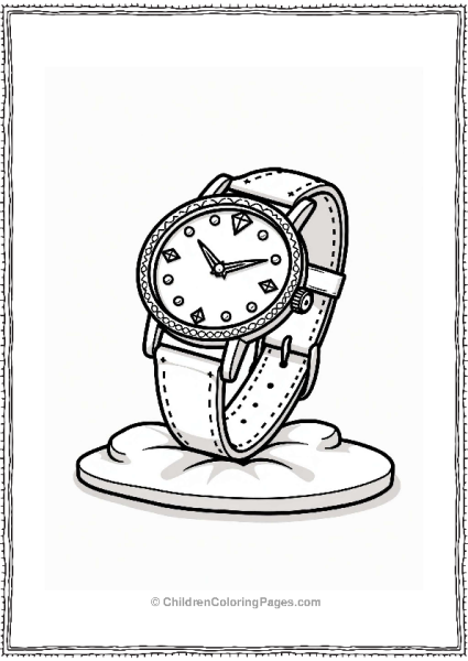 Vintage Diamond Watch Illustration Free PDF Printable