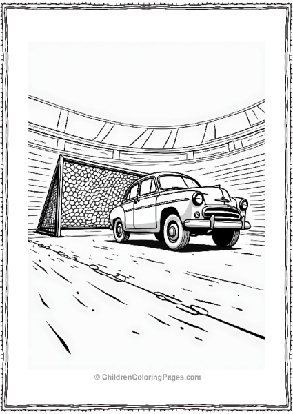 Vintage Rocket League Car Approaching Soccer Goal Free PDF Printable