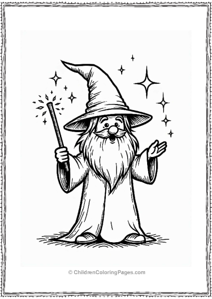 Whimsical Manga Wizard Casting A Spell Free PDF Printable