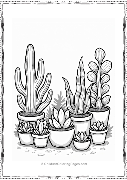 Whimsical Succulent Garden Scene Free PDF Printable
