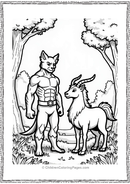 Wolverine And Centaur In An Enchanted Meadow Free PDF Printable