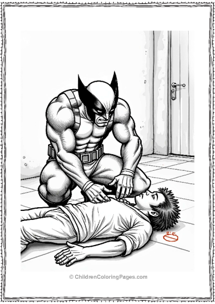 Wolverine Assisting An Injured Civilian Free PDF Printable