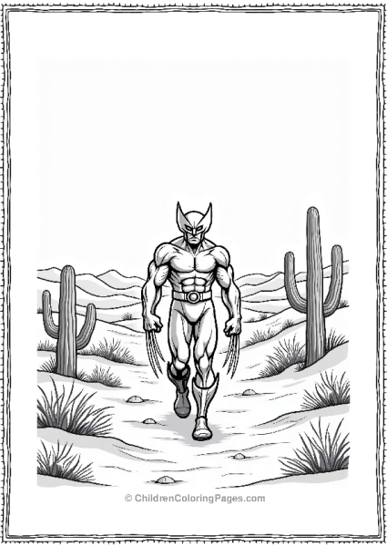 Wolverine In A Desert Landscape Free PDF Printable