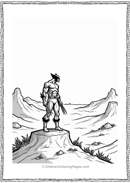 Wolverine On A Hilltop Landscape Free PDF Printable