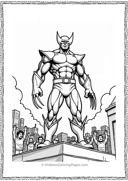 Wolverine Standing Heroically On A Rooftop Free PDF Printable