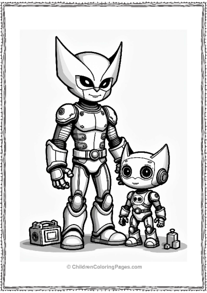 Wolverine With Robot Companion Free PDF Printable