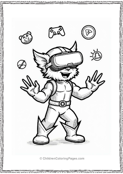 Wolverine With Virtual Reality Headset Free PDF Printable