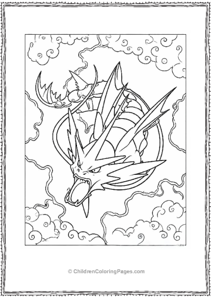 Angry Gyarados In Sky Free PDF Printable