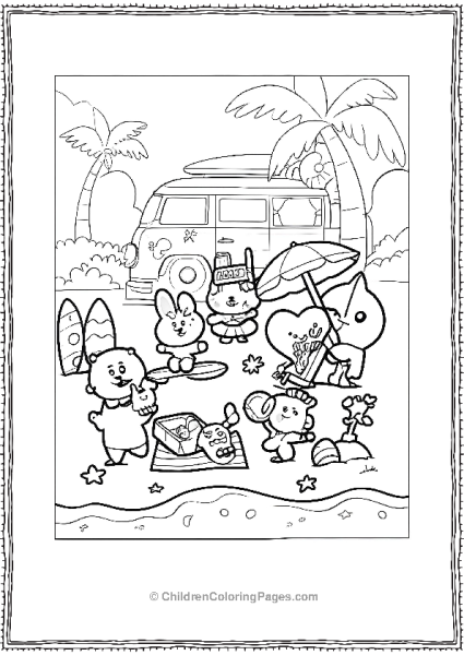 BT21 At The Beach Free PDF Printable