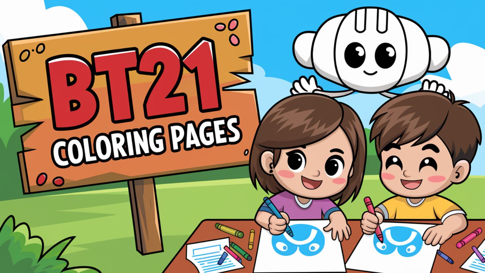 BT21 Coloring Pages – Free PDF Printables 🐰🎨🌟🎈