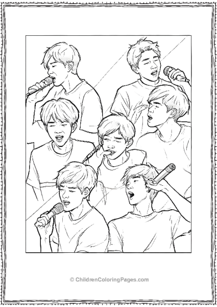 BTS In Different Poses Free PDF Printable
