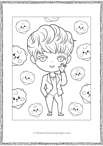 BTS Jin Waving Free PDF Printable