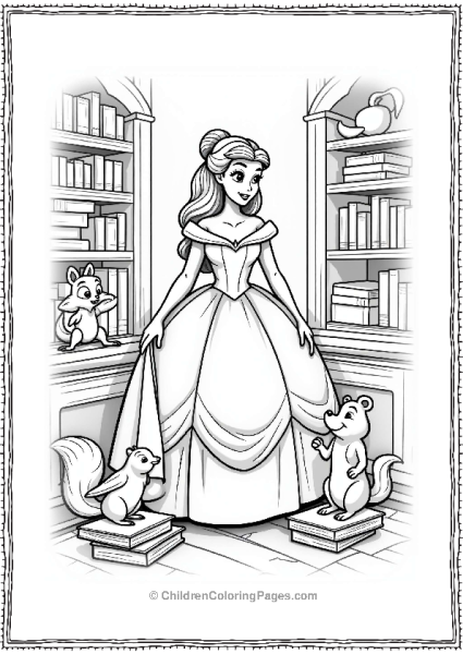 Belle And Friends In The Library Free PDF Printable