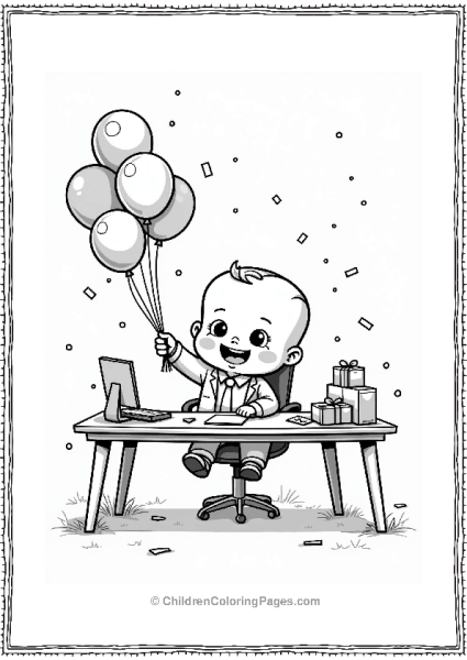 Boss Baby At A Big Desk Free PDF Printable
