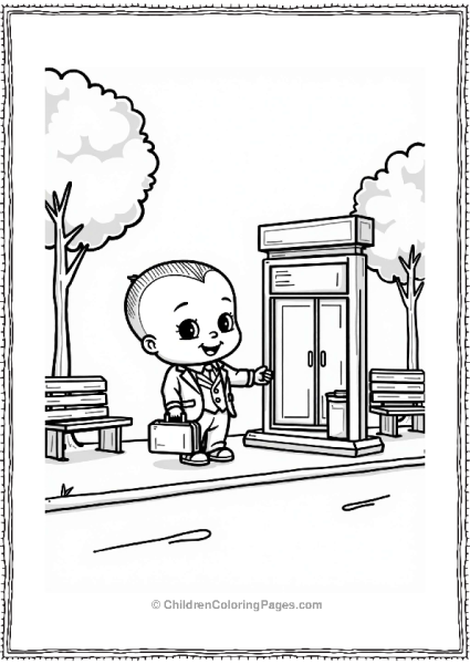 Boss Baby At A Toy Bus Stop Free PDF Printable