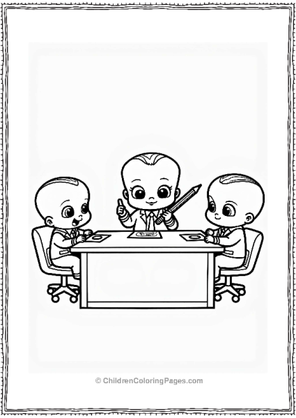 Boss Baby At The Boardroom Table Free PDF Printable