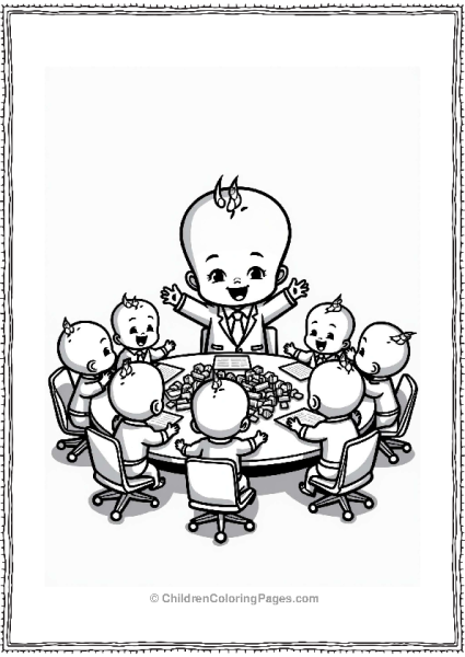 Boss Baby Brainstorming With Colleagues Free PDF Printable