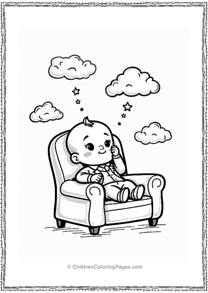 Boss Baby Daydreaming In A Fluffy Chair Free PDF Printable